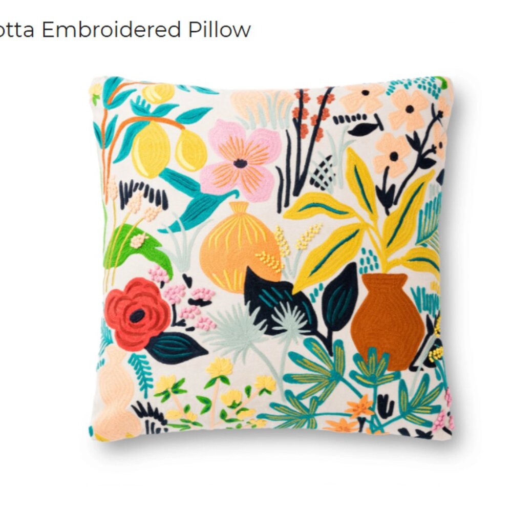Rifle Paper Co Terracotta pillow cover NWT